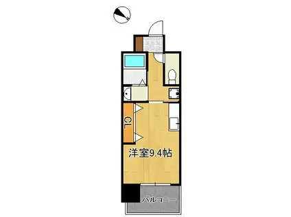 RISO CORE(ワンルーム/6階)の間取り写真