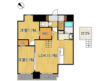 RISO CORE(2LDK/6階)の間取り写真