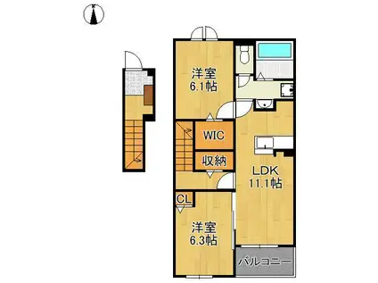プリマベーラ(2LDK/2階)の間取り写真