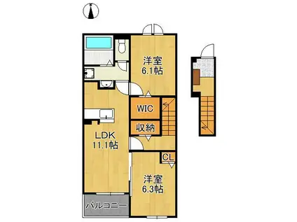 プリマベーラ(2LDK/2階)の間取り写真