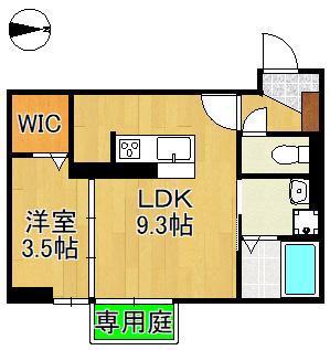 エスト・プラージュ(1LDK/1階)の間取り写真