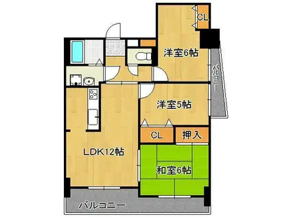 KIND HEART(3LDK/4階)の間取り写真