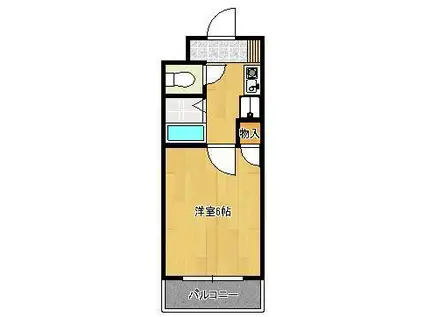 ロイヤルシャトー桃園(1K/6階)の間取り写真