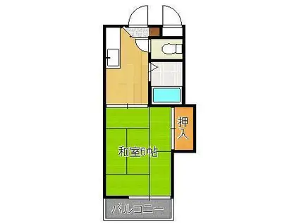 シャトレ桃園(1K/2階)の間取り写真