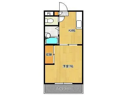 シャトレ桃園(1K/3階)の間取り写真