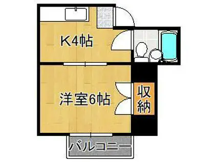 シャトレ祇園原(1K/1階)の間取り写真