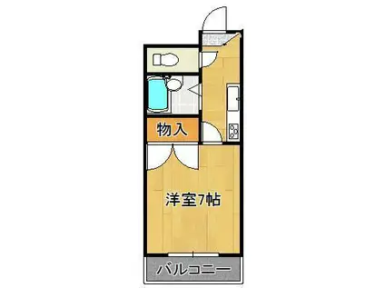 シャトレ松尾Ⅱ(1K/4階)の間取り写真