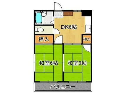 シャトレ松尾(2DK/4階)の間取り写真