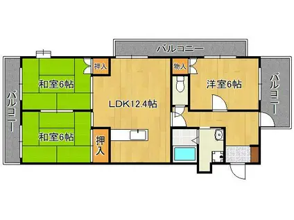 シャトレ諏訪町(3LDK/8階)の間取り写真