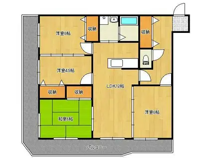 オークランド 桜通(4LDK/3階)の間取り写真