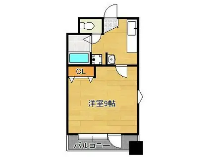 ニューサンリバー8番館(1K/13階)の間取り写真