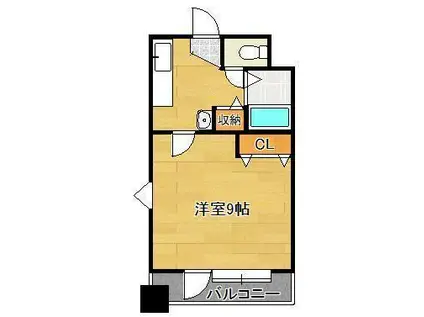 ニューサンリバー8番館(1K/3階)の間取り写真