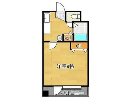 ニューサンリバー8番館(1K/6階)の間取り写真