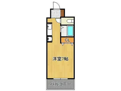 シティハウス祇園(ワンルーム/2階)の間取り写真