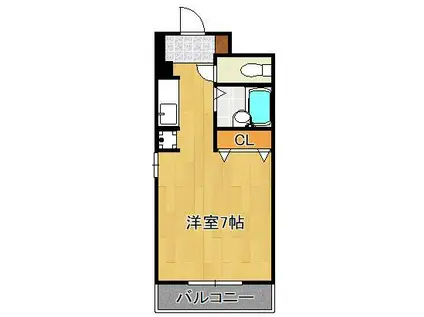 シティハウス祇園(ワンルーム/6階)の間取り写真