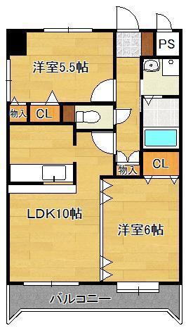 アルゴヴィラージュ八幡駅前(2LDK/13階)の間取り写真