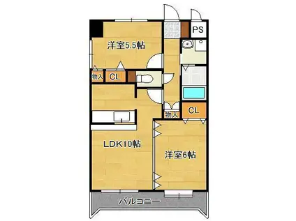 アルゴヴィラージュ八幡駅前(2LDK/14階)の間取り写真