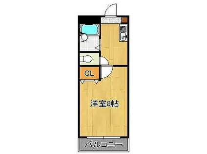 SPACE VILLAGE64 (1K/8階)の間取り写真