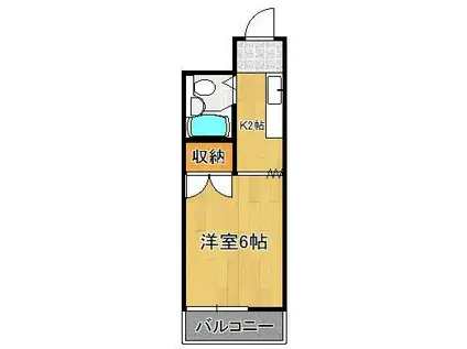 ロイヤルステイ(ワンルーム/2階)の間取り写真