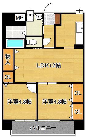 CHEZ ANGE21(2LDK/6階)の間取り写真