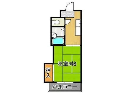 シャトレ川淵(1K/4階)の間取り写真