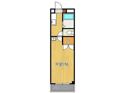 ギャラン前田(1K/2階)の間取り写真