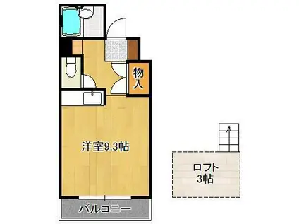 シティハイツ到津(ワンルーム/6階)の間取り写真