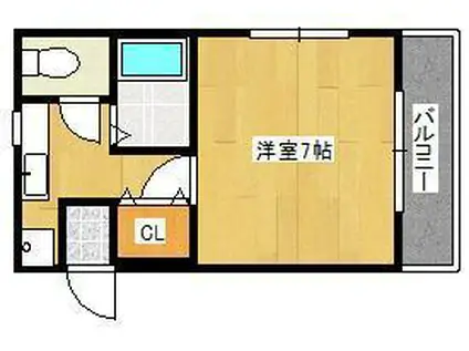 セレッサ桜通(1K/2階)の間取り写真