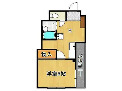 ディアライフ中央(1K/5階)の間取り写真