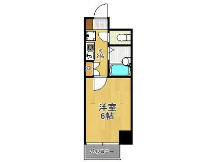 工大前アベニュー(1K/4階)の間取り写真