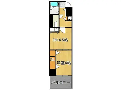 ARK-M(1DK/4階)の間取り写真