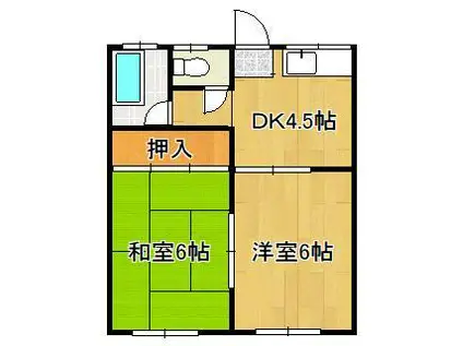 コーポ風(2DK/2階)の間取り写真