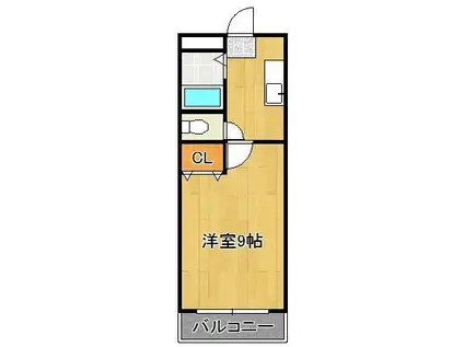 ロイヤルビップ(1K/9階)の間取り写真