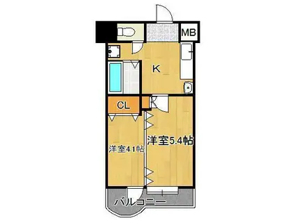 ノースステイツ幸町(2K/6階)の間取り写真