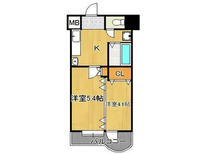 ノースステイツ幸町(2K/8階)の間取り写真