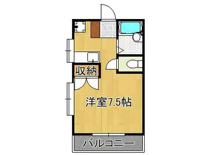 ハイネス枝光A(1K/1階)の間取り写真