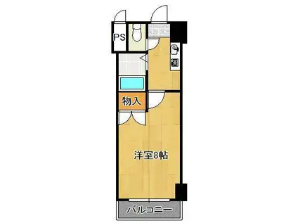アリビオ八幡(1K/2階)の間取り写真