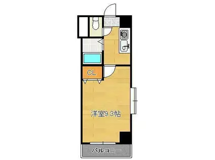 アリビオ八幡(1K/6階)の間取り写真