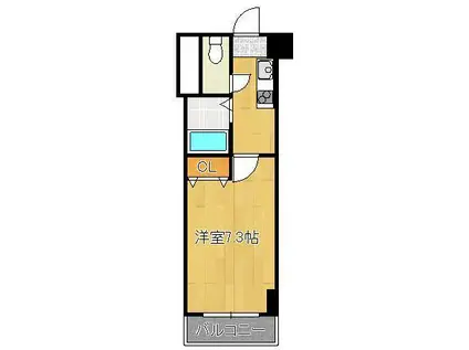 アリビオ八幡(1K/6階)の間取り写真