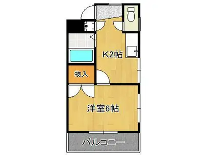 シャトレ千防(1K/3階)の間取り写真