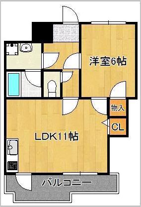ヴィレッジ皆好園(1LDK/5階)の間取り写真