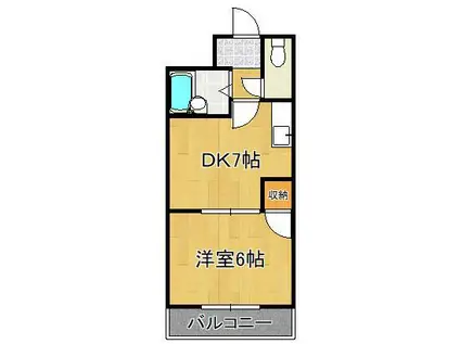 ヴィレッジ皆好園(1DK/3階)の間取り写真