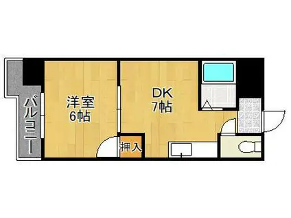 ヴィレッジ皆好園(1DK/4階)の間取り写真