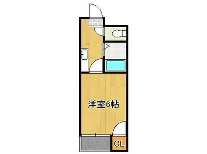 ギャラン小芝(1K/1階)の間取り写真