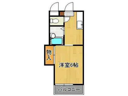 シャトレ境川Ⅱ(1K/4階)の間取り写真