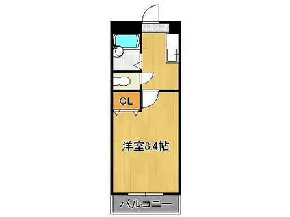 ロイヤルプレサージュ(1K/2階)の間取り写真