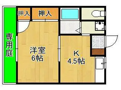 メゾングリーズ(1DK/1階)の間取り写真