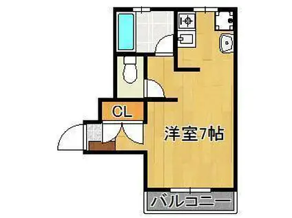 FAB FLAT(ワンルーム/1階)の間取り写真
