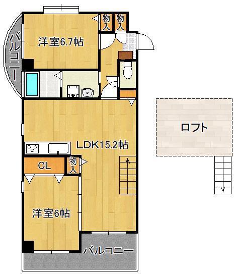 サンシャインⅣ(2LDK/10階)の間取り写真