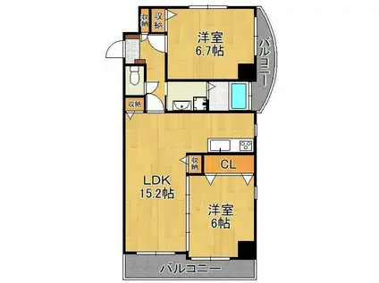 サンシャインⅣ(2LDK/4階)の間取り写真